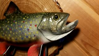 Trout Wood Carving Brook Trout Fish Decoy Casey Edwards 3