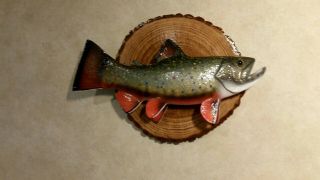 Trout Wood Carving Brook Trout Fish Decoy Casey Edwards 4