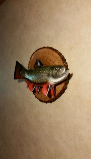 Trout Wood Carving Brook Trout Fish Decoy Casey Edwards 5