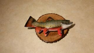 Trout Wood Carving Brook Trout Fish Decoy Casey Edwards 6