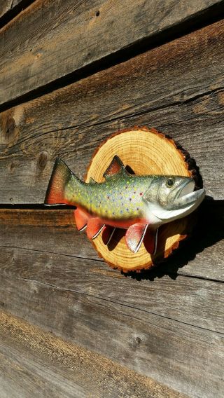 Trout Wood Carving Brook Trout Fish Decoy Casey Edwards 8