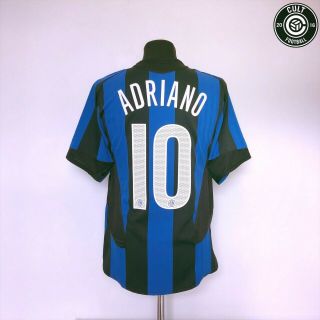 Adriano 10 Inter Milan Vintage Nike Home Football Shirt 2005/06 (s) Brazil