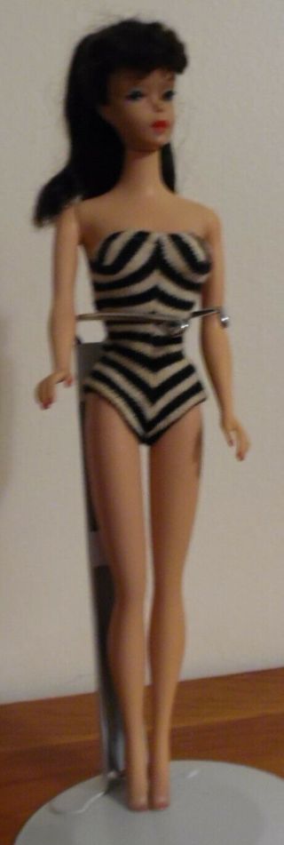 Vintage Barbie 3 Or 4 Solid Tm Body Flocked Scalp Good Make Up Very Gently