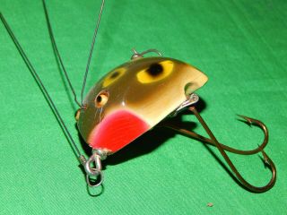 1920s/30s Creek Chub Weed Bug Frog Spot Wire Guards,  Metal Hinge,  A Great Lure