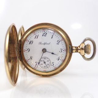 Vtg 1911 0s Rockford Hunter Case 15j Gold Filled Pocket Watch Parts/repair Qxl3