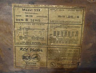 Vintage 1940’s RCA Victor Model 55X Tube Radio - 7