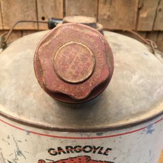 Vintage GARGOYLE MOBIL OIL 3 GL Oiler Can Bucket Gas Auto Service Station Sign 6