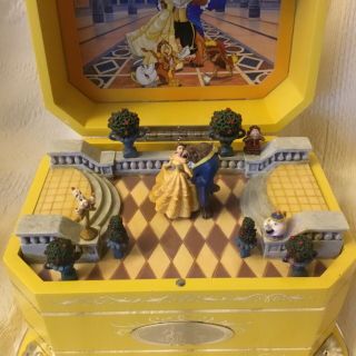 Rare Disney Beauty & The Beast EVER AFTER DANCE Musical Box Figurines 2