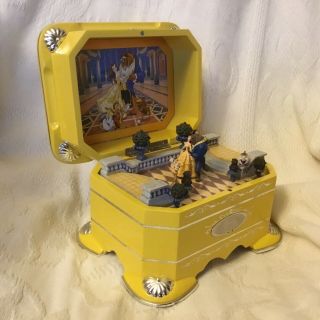 Rare Disney Beauty & The Beast EVER AFTER DANCE Musical Box Figurines 3