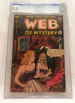 Cgc 5.  0 Web Of Mystery 10 1952 Ace Golden Age Comic Book " Extremely Rare "