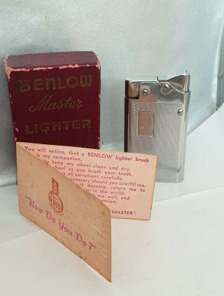 Vintage Benlow Master Petrol Lighter Boxed