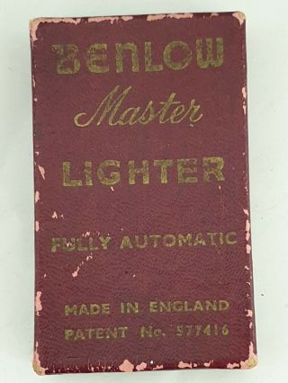 Vintage Benlow Master Petrol Lighter Boxed 2