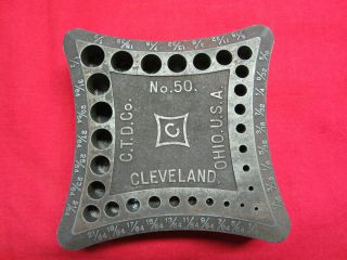 Vintage CTD Co.  No.  50 Drill Bit Holder Cleveland Twist Drill Numerical Index 3