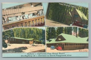 Kyburz Resort—vintage Lake Tahoe Highway 50 Pc Linen California El Dorado County