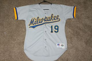 1993 Robin Yount Milwaukee Brewers Authentic Russell Jersey 42 Team Issue Rare