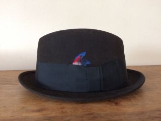 Vintage Lee Water Bloc Black Felt Mens Hat 7 - 1/4 Mayfair Fedora Fifth Avenue
