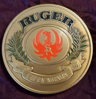 Rare Ruger Arm Fifty Year 50th Anniversary 1949 - 1999 Medal Medallion Coin