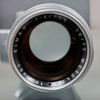 Leica Leitz 135mm Elmar f4.  0 LTM screw mount,  in case,  and rare 3