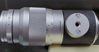 Leica Leitz 135mm Elmar f4.  0 LTM screw mount,  in case,  and rare 6