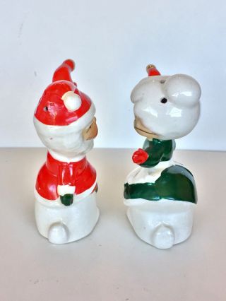 Vtg Santa and Mrs Claus on reindeer salt & pepper shakers Japan 6