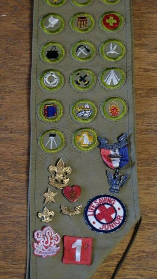 Vintage Eagle Scout Boy Scout Badge Medal With Sash 26 Merit Patches Hat Badges 2
