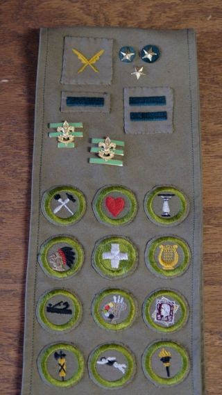 Vintage Eagle Scout Boy Scout Badge Medal With Sash 26 Merit Patches Hat Badges 3