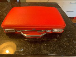 Vintage American Tourister Red Briefcase Attache Hard Luggage