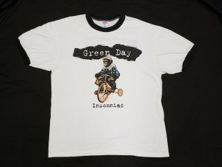 Vtg Green Day 1995 1996 1997 Insomniac Tour Monkey Tricycle Shirt Xl Made In Usa
