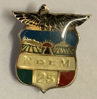 Ndem National Railways Of Mexico Pin Rare Hat Lapel Brass 1980 