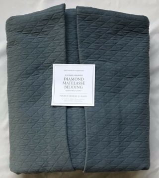Nwt Rh Vintage - Washed Diamond Matelasse,  Queen,  Bed Skirt,  Pacific,  Sale$59.  99