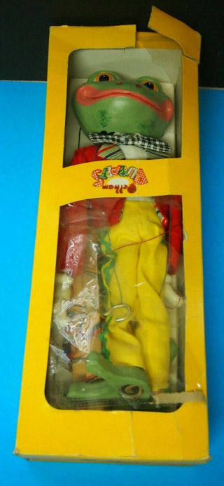 Vintage Pelham Puppets Frog Marionette W/ Box Made In England