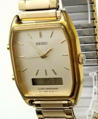 RARE,  UNIQUE Vintage DIGITAL - ANALOG Watch SEIKO H601 - 5579.  Scratches on crystal 2