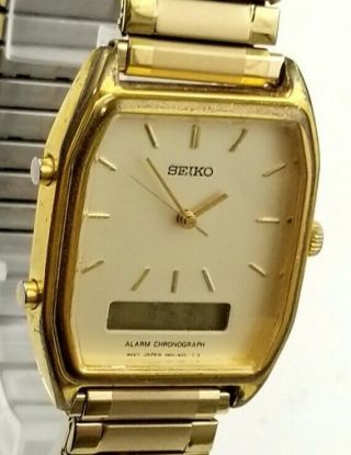 RARE,  UNIQUE Vintage DIGITAL - ANALOG Watch SEIKO H601 - 5579.  Scratches on crystal 4
