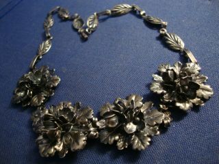 Ultra Rare Old Pawn Coro Sterling Silver Huge Big Chunky Necklace
