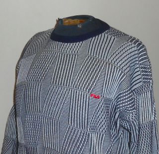 Vtg 80s Fila Wild Knit Sweater Bjorn Borg Made In Italy - Tennis - Large