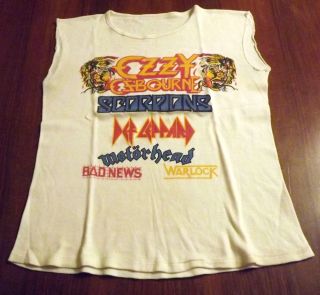 Monsters Of Rock - 1986 Vintage T - Shirt Ozzy Scorpions Motorhead Def Lepard