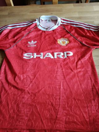 Manchester United Home 1990 Sharp Vintage Adidas Home Shirt Jersey 1991 Man Utd