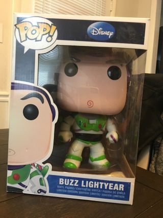 Giant 9 " Buzz Lightyear Toy Story Funko Pop Rare Vaulted W/ Soft Pop Protector