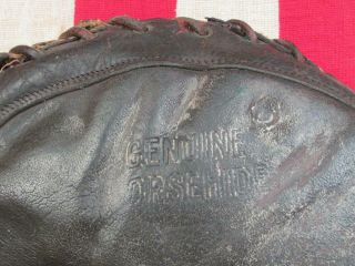 Vintage 1920s Baseball Glove Leather Catchers Mitt Buckle Strap 2 - Tone Antique 5