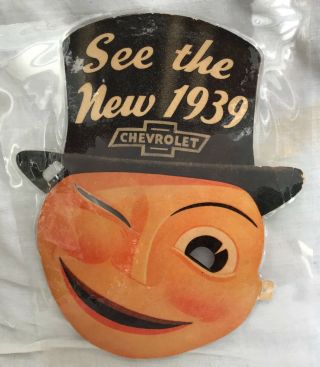 1939 Vintage Chevrolet Car/truck Dealer/dealership Old •promotional Promo Mask•