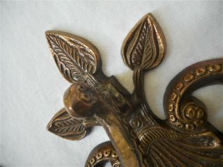 Ornate Vintage Antique Leaf Brass Wall Art Hanging Candle Holder Sconce Pair Set 6