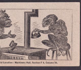 Mrs Potts RARE 1876 Centennial Expo Black Monkey Sad Iron Victorian Trade Card 4