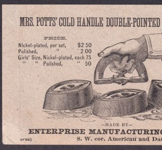 Mrs Potts RARE 1876 Centennial Expo Black Monkey Sad Iron Victorian Trade Card 6