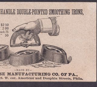 Mrs Potts RARE 1876 Centennial Expo Black Monkey Sad Iron Victorian Trade Card 7