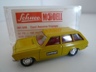 Vintage Schuco 1:66 301 846 Opel Ascona Voyage Leonberger Issued 1970s Vgc Boxed