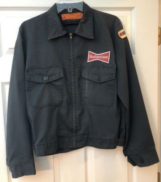 Vintage 70’s Budweiser Work Jacket Shoulder Patches & Large Back Patch 40r