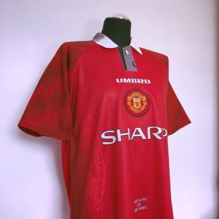 COLE 9 Manchester United Vintage Umbro Home Football Shirt Jersey 1996/98 (L) 5
