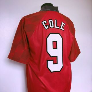 COLE 9 Manchester United Vintage Umbro Home Football Shirt Jersey 1996/98 (L) 8