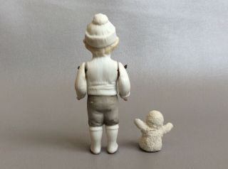 Antique German Bisque Hertwig Snowbaby Boy Molded Winter Clothes &Miniature Xmas 4