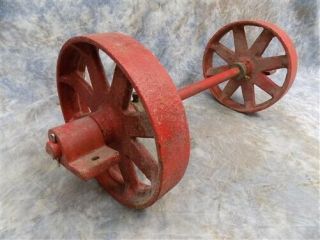 2 Factory Cart Wheels Wagon Wheels Cast Iron Vintage Fairbanks Morse Engine Cart